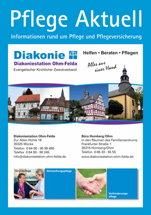 Flyer "Pflege Aktuell“ der Diakoniestation Ohm-Felda